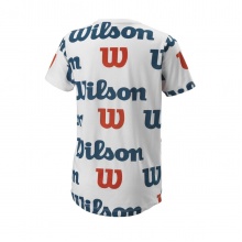 Wilson Tennis Tshirt All Over Logo Tech (Baumwollmix) 2022 weiss Jungen